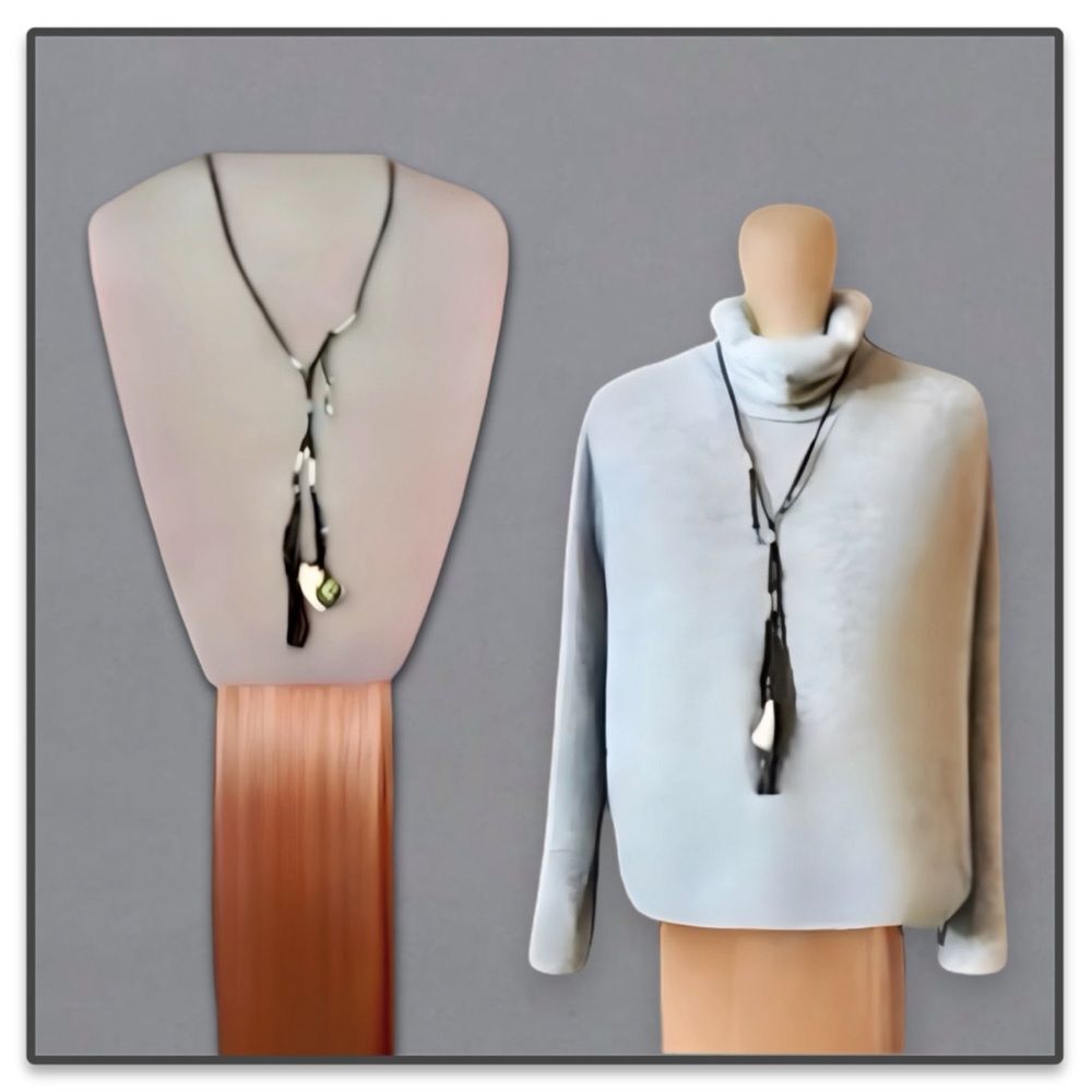 NWT Johnny Was Bohemian Leather Pendant Tassel Statement Necklace - Picture 4 of 16
